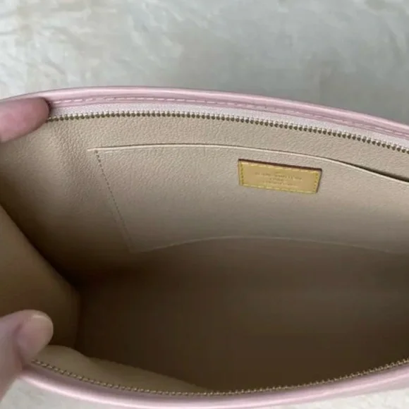 Louis Vuitton Pink Epi Leather Clutch / Toiletry Pouch